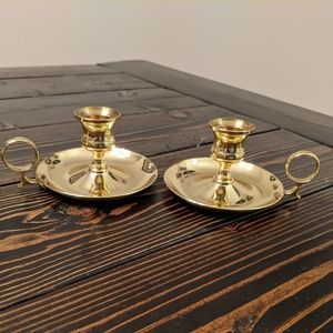 Polished Baldwin Brass Chambersticks Set of 2